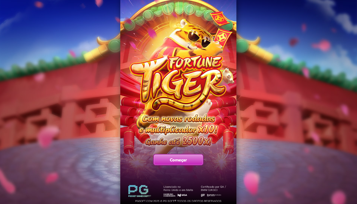 Fortune Tiger game start screen with logo and call to action